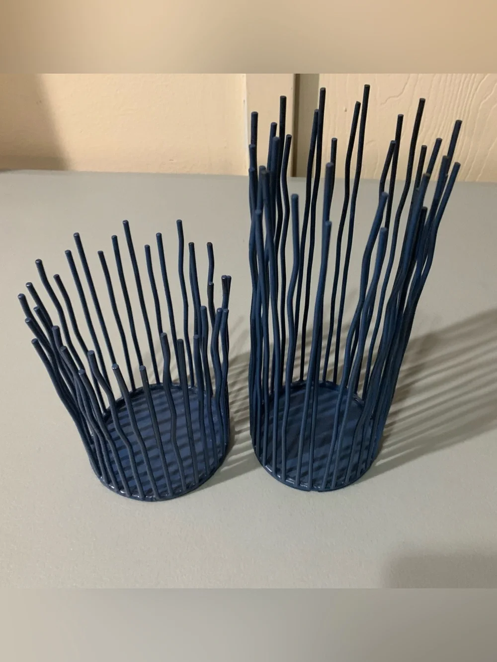 Blue Decorative Wire Vases - Home Accents